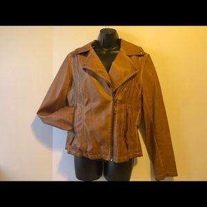 Max Studio Motorcycle Jacket size medium in a Carmel brown color Only worn once!